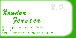 nandor ferster business card