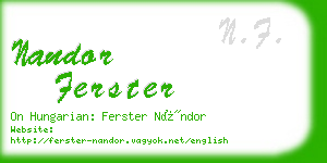 nandor ferster business card